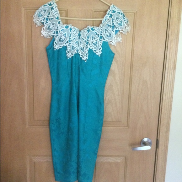 Vintage 80’s Scott McClintock Off Shoulder  Dress Size 8 - Picture 2 of 5